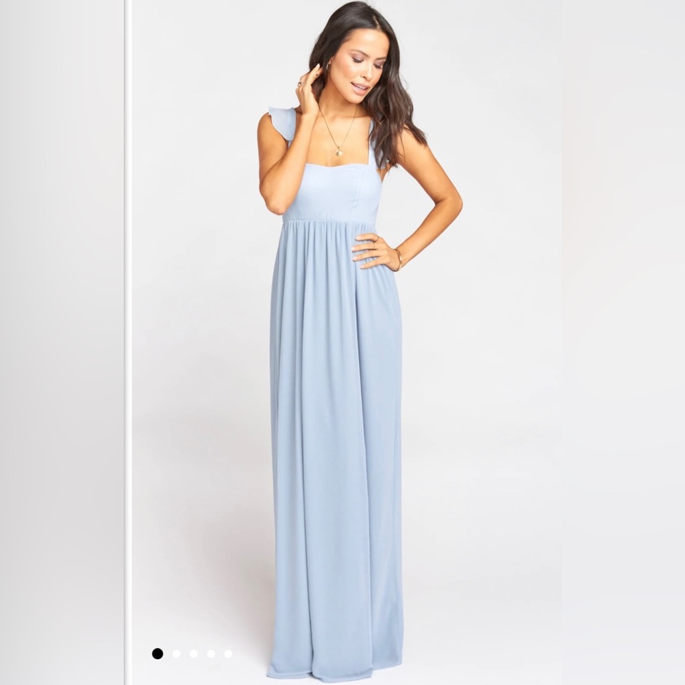 Show Me Your Mumu June Maxi Dress in Steel Blue size L